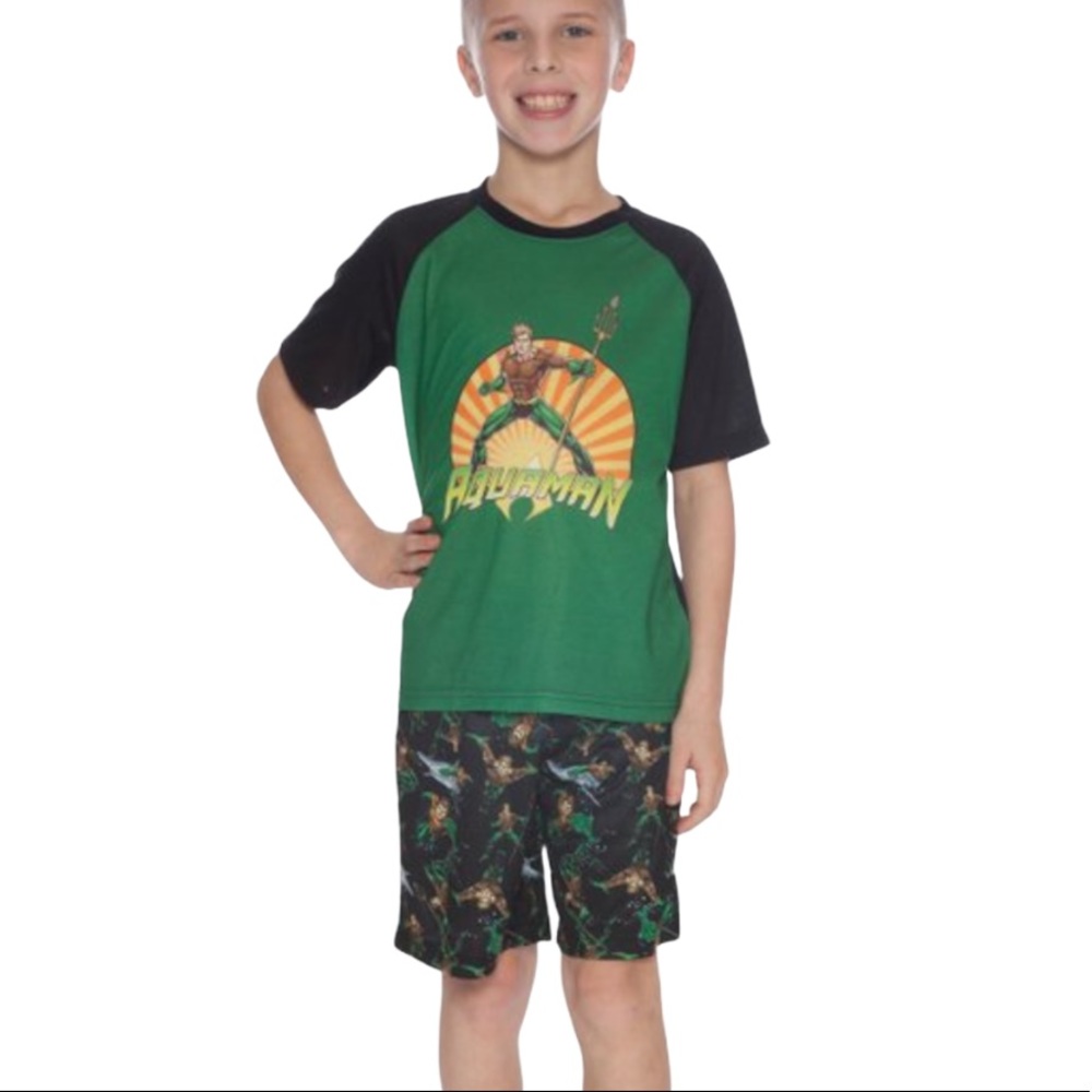 Aquaman Green & Black Boys Pajama Set